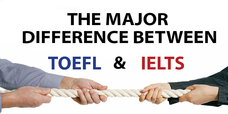 The Major difference between IELTS and TOEFL